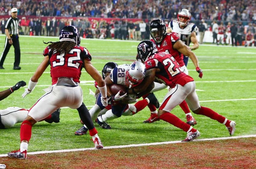 James White scores the game-winning touchdown in overtime at Super Bowl LI.