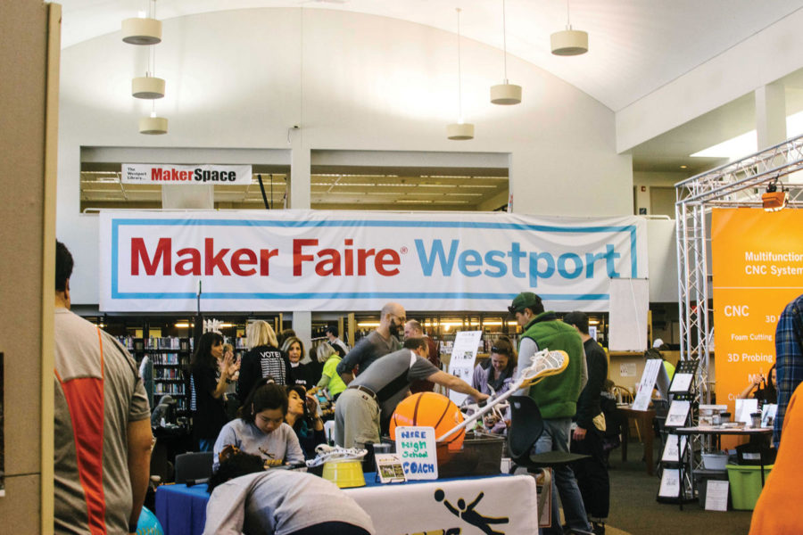 Thousands attended the  Maker Faire, held each year at the Westport Public Library and the Jesup Green area.