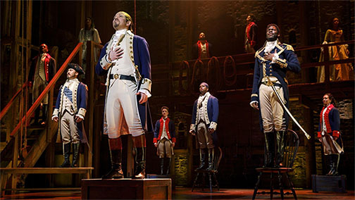 The cast of ‘Hamilton’ performing“Yorktown.”