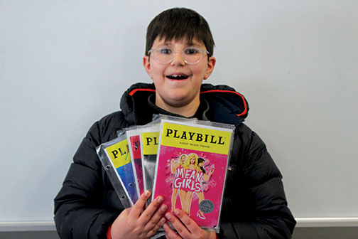 Noah keeps playbills for each of the plays he has seen.  Some have signatures of actors.