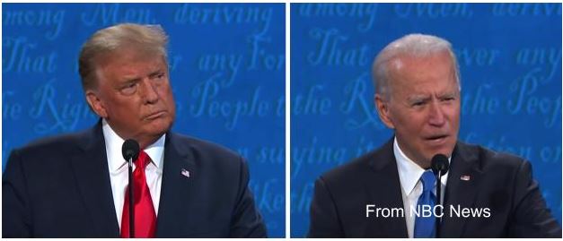 Presidential candidates Donald Trump and Joe Biden go head to head in the final debate leading up to the election on November 3, 2020.