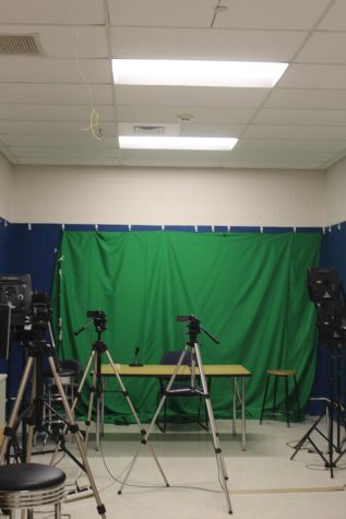 BTV uses high-tech media equipment like these cameras and green screen to produce interesting projects.